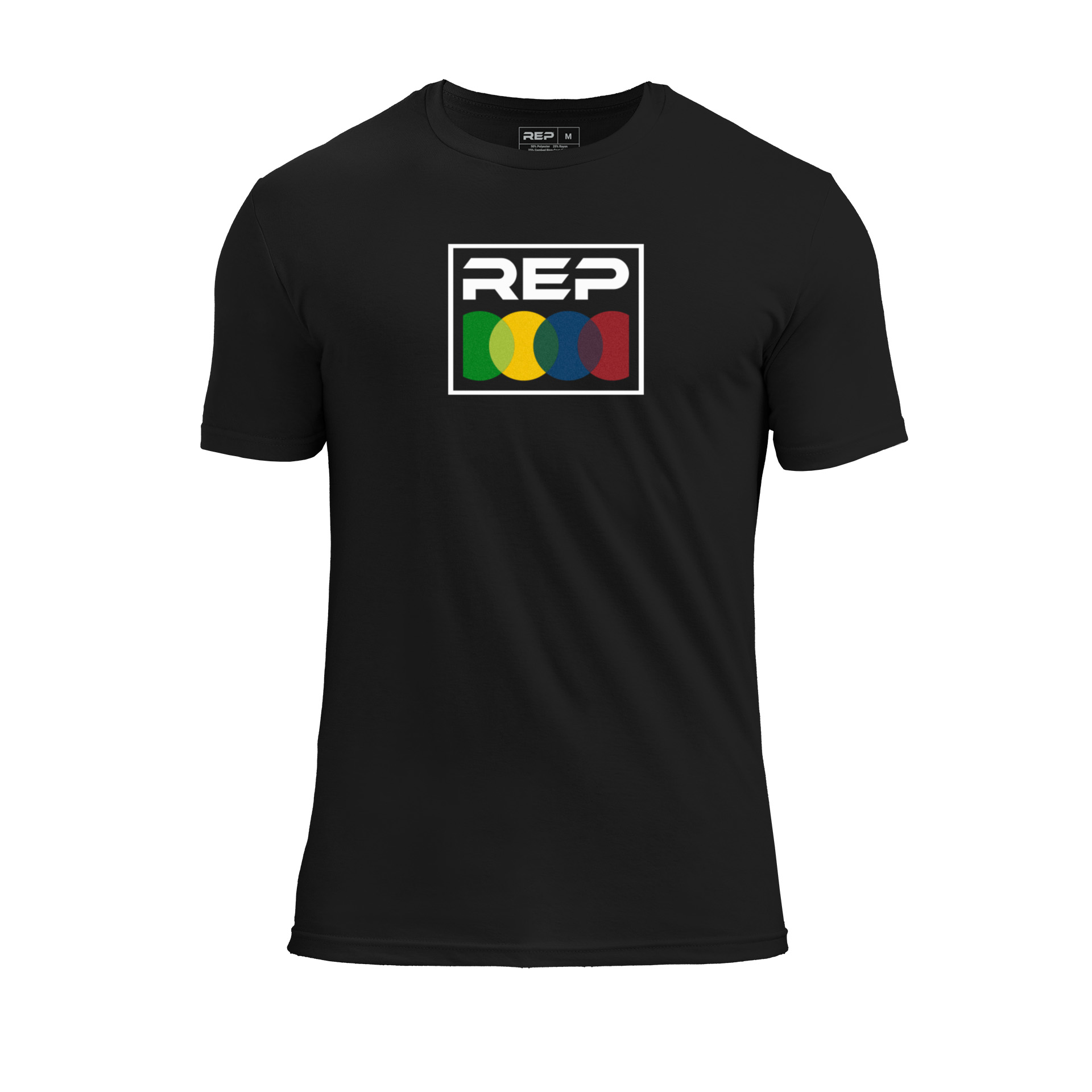 Stacked Tri-Blend Crew T-Shirt - Heather Black/White / X-Small
